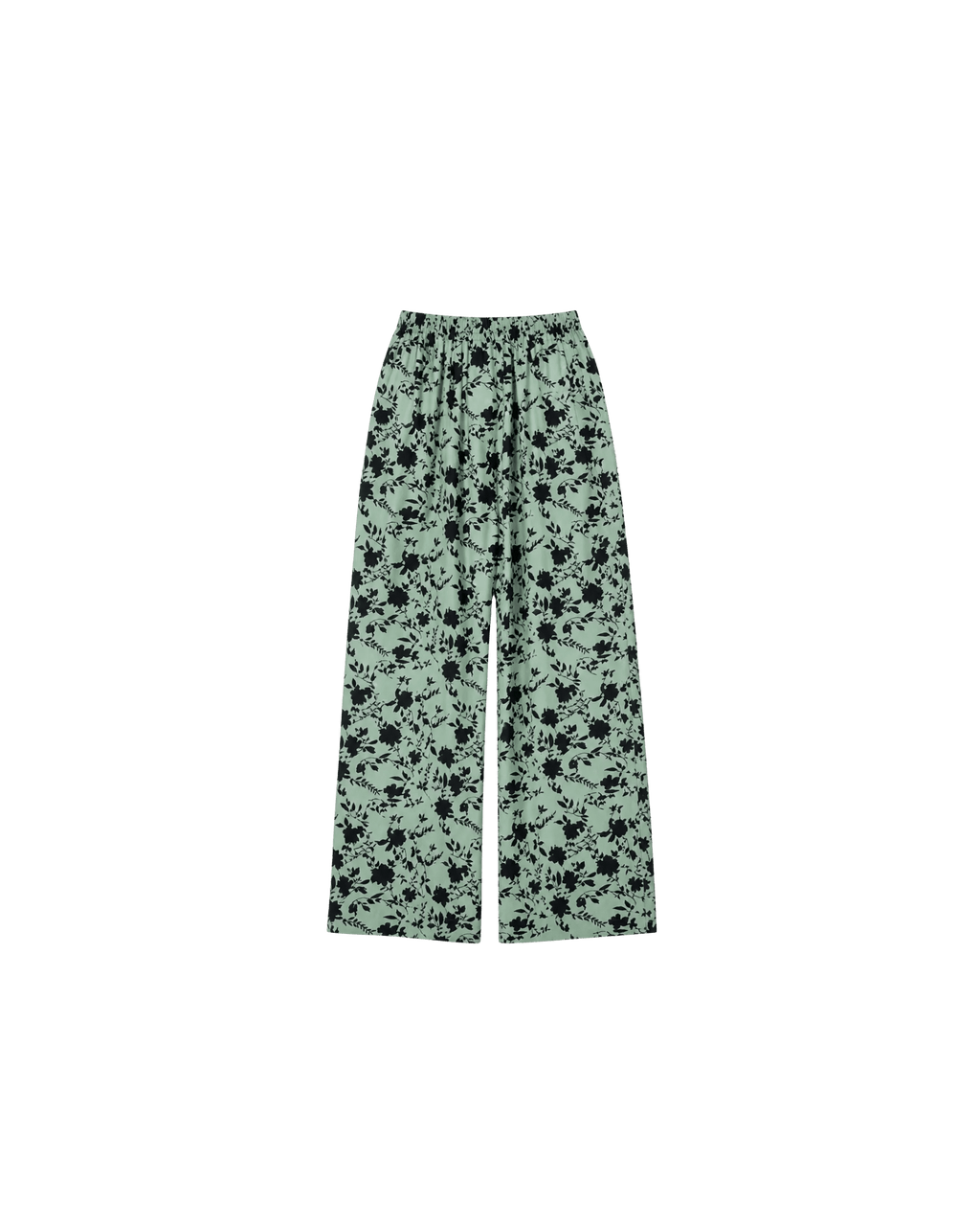 PYJAMA SATIN VERT FLEURI & DENTELLE – ENSEMBLE 2 PIÈCES FEMME - La Sprezzatura pyjamas