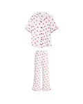 Pyjama Blanc 2 Pièces — Imprimé Cœurs Rose & Fuchsia