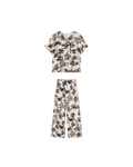 Pyjama Blanc 2 Pièces — Imprimé Palmiers Noir & Brun - La Sprezzatura pyjamas