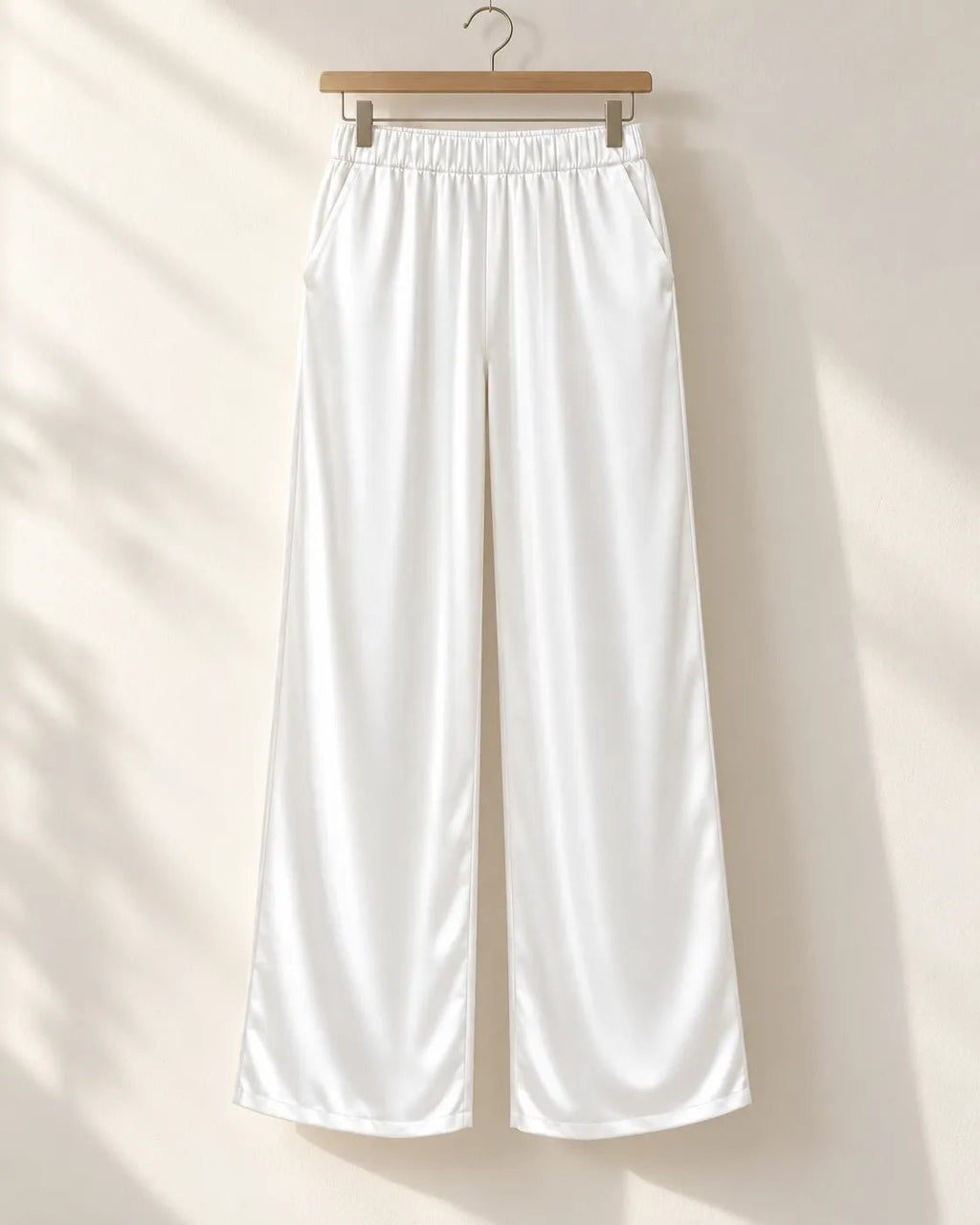 Pyjama Femme Blanc Satin – Chemise Oversize & Pantalon Large - La Sprezzatura pyjamas