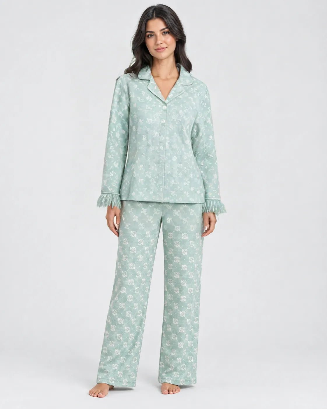 Pyjama Femme Vert Menthe à Plumes – Douceur & Élégance - La Sprezzatura pyjamas