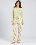 Pyjama Femme Vert Sauge Fleuri à Manches Longues - La Sprezzatura pyjamas