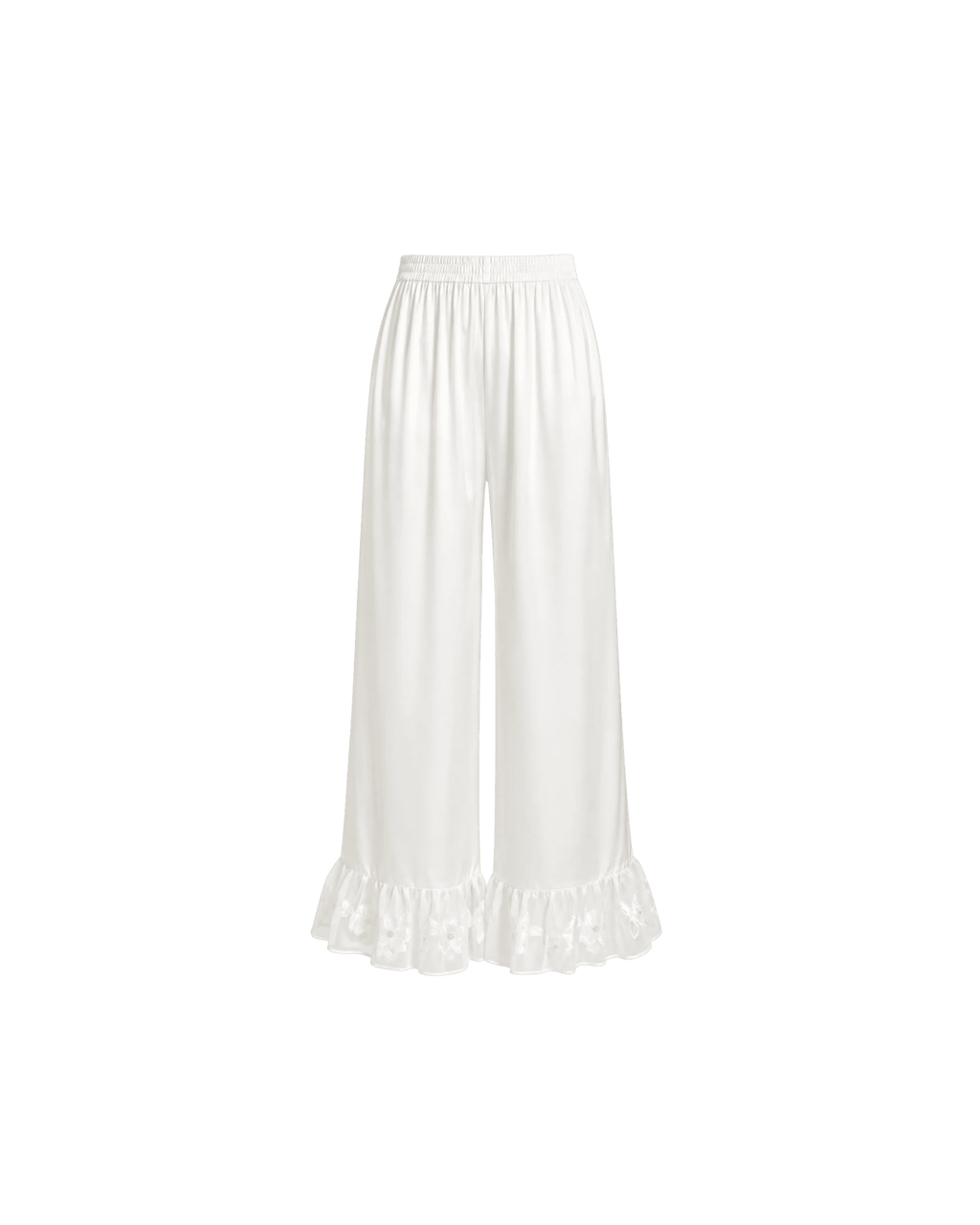 PYJAMA SATIN BLANC FLEURI 3 PIÈCES ÉLGANCE LUXE - La Sprezzatura pyjamas