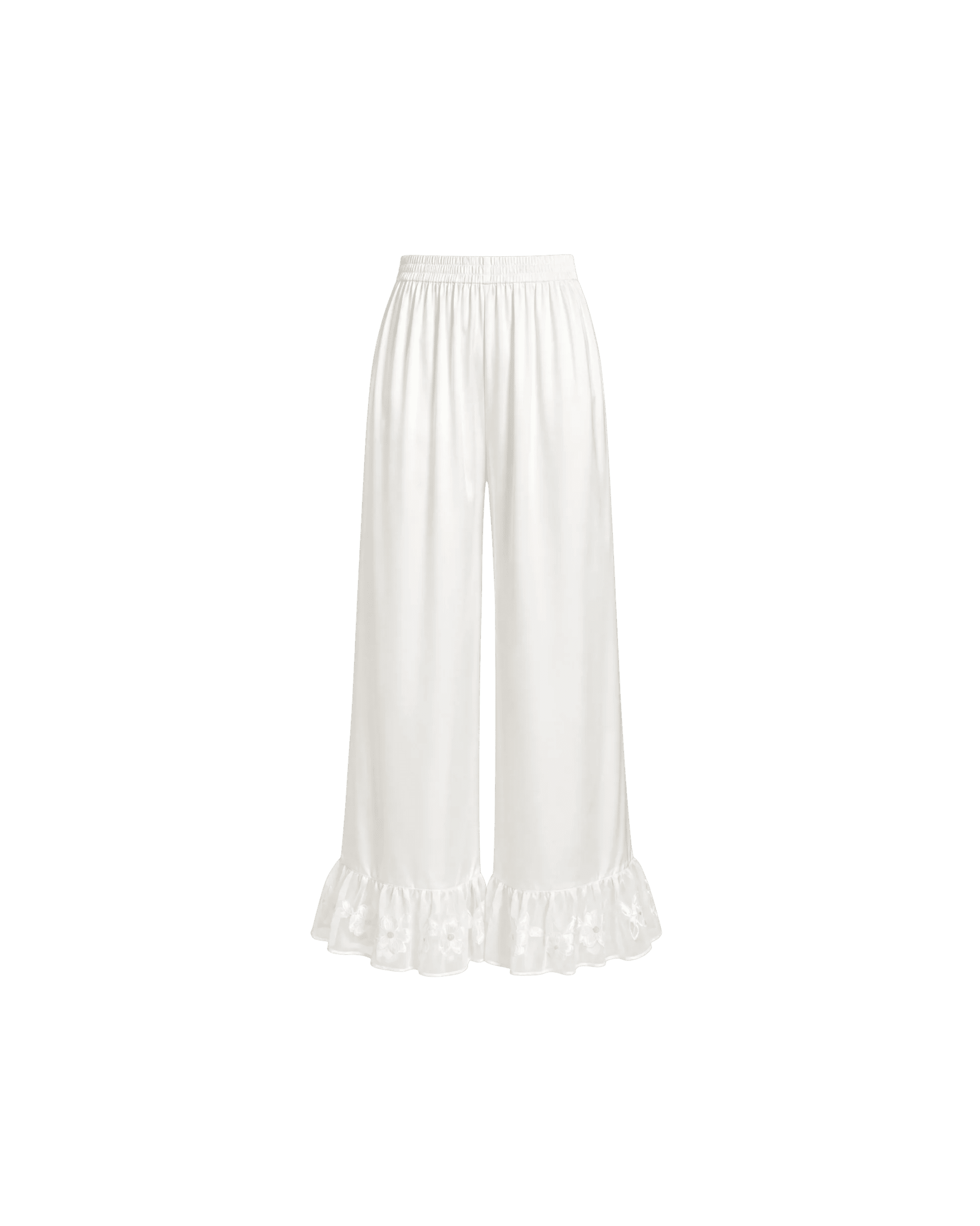 PYJAMA SATIN BLANC FLEURI 3 PIÈCES ÉLGANCE LUXE - La Sprezzatura pyjamas