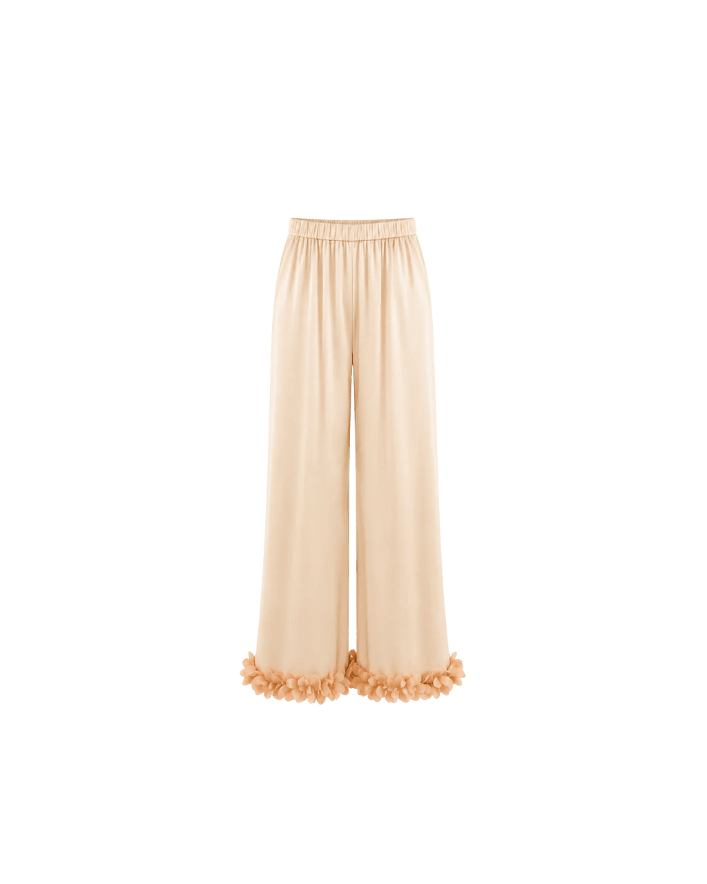 PYJAMA SATIN CHAMPAGNE À FINITIONS FLORALES - La Sprezzatura pyjamas