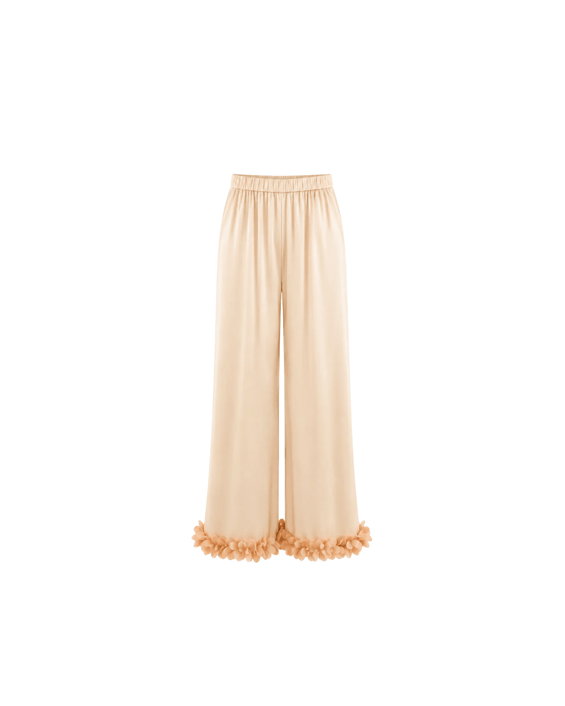 PYJAMA SATIN CHAMPAGNE À FINITIONS FLORALES - La Sprezzatura pyjamas