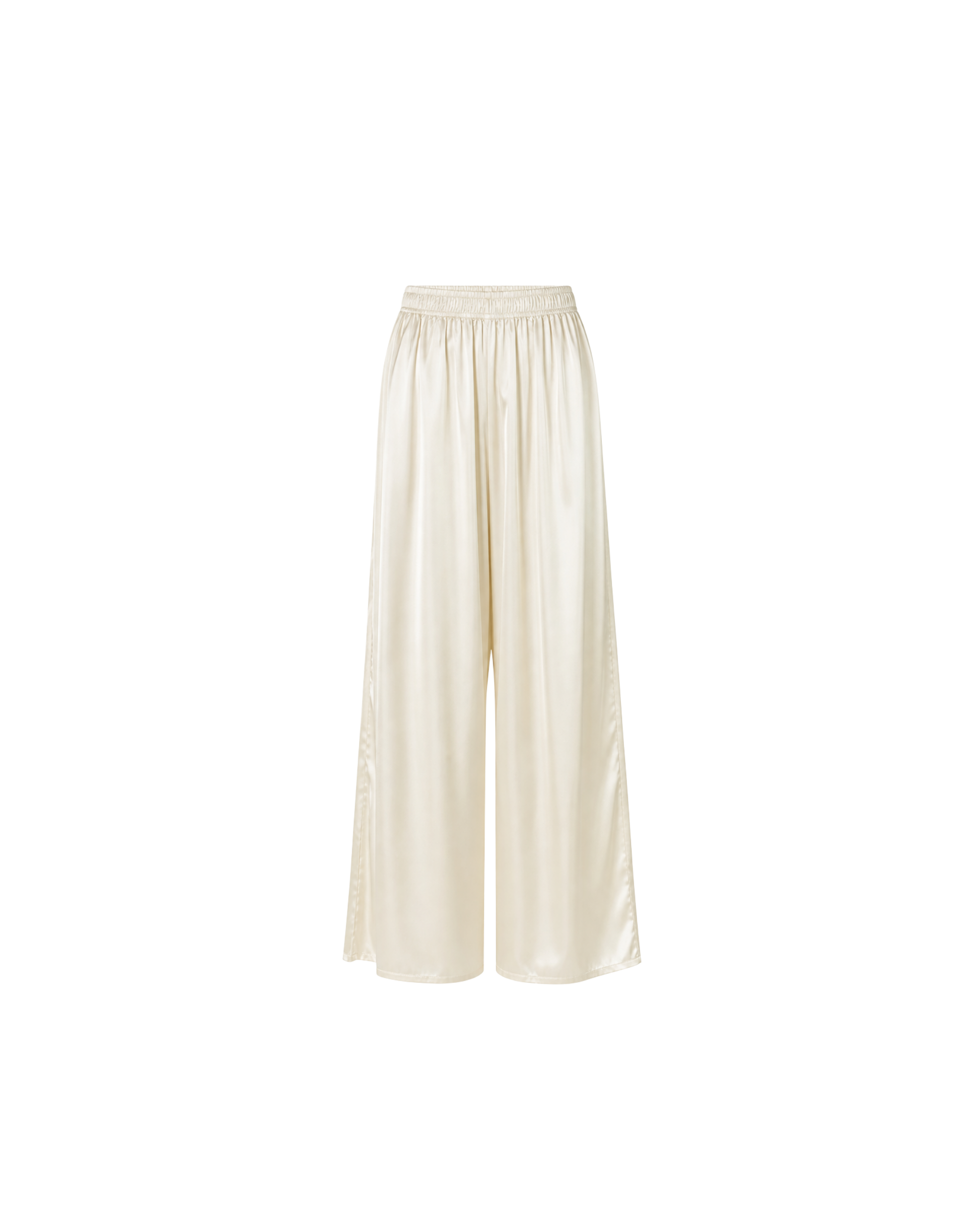 PYJAMA SATIN IVOIRE À MANCHES TRANSPARENTES – ENSEMBLE 2 PIÈCES FEMME ÉLÉGANT