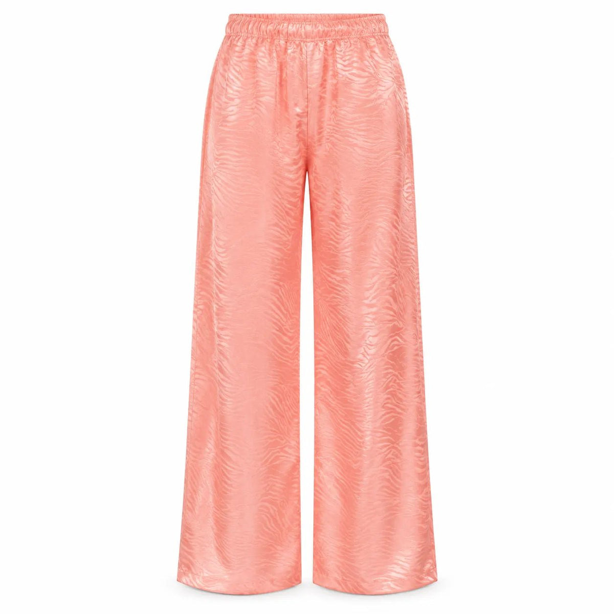 Pyjama Satin Jacquard à Volants – Corail - La Sprezzatura pyjamas