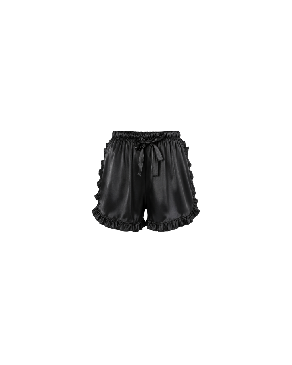 Pyjama Satin Noir Volants Élégance