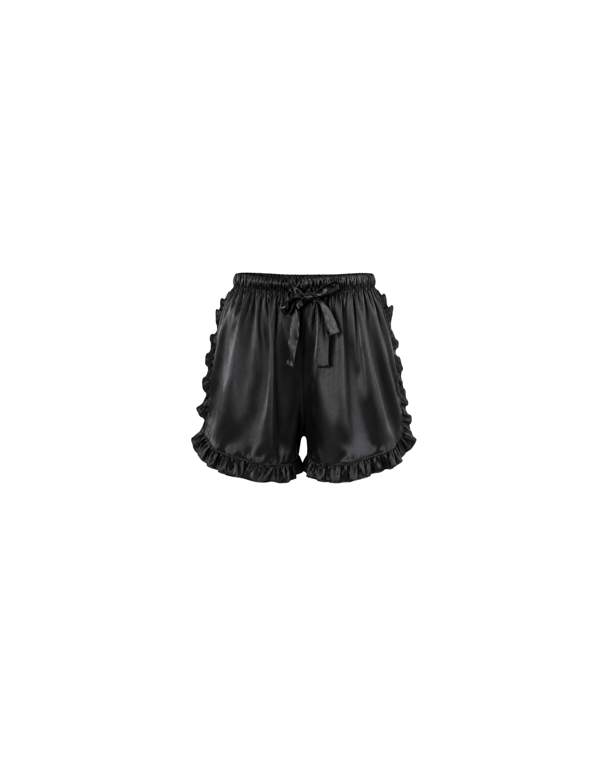 Pyjama Satin Noir Volants Élégance