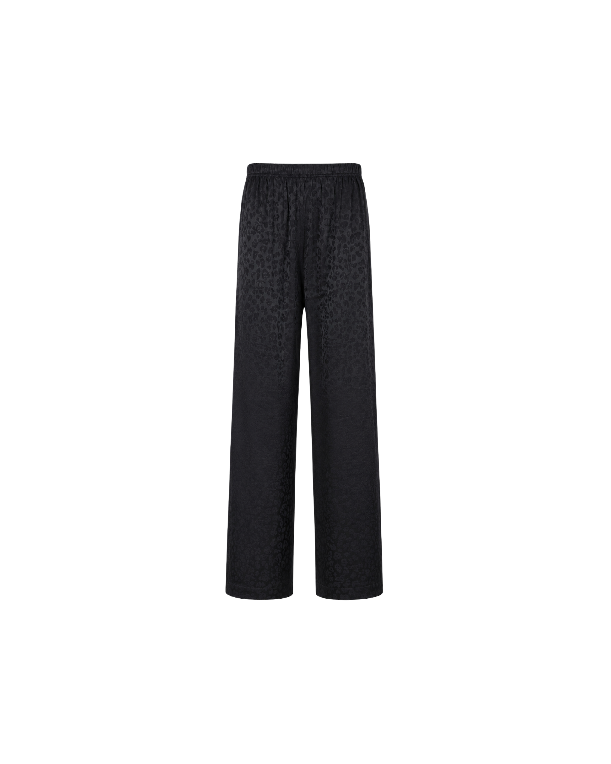 Pyjama Satin Noir Jacquard Dentelle – Ensemble Femme Élégant