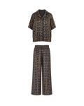 Pyjama Satin Noir Monogramme – Coupe Oversize