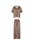 PYJAMA SATIN OVERSIZE MONOGRAMME BEIGE