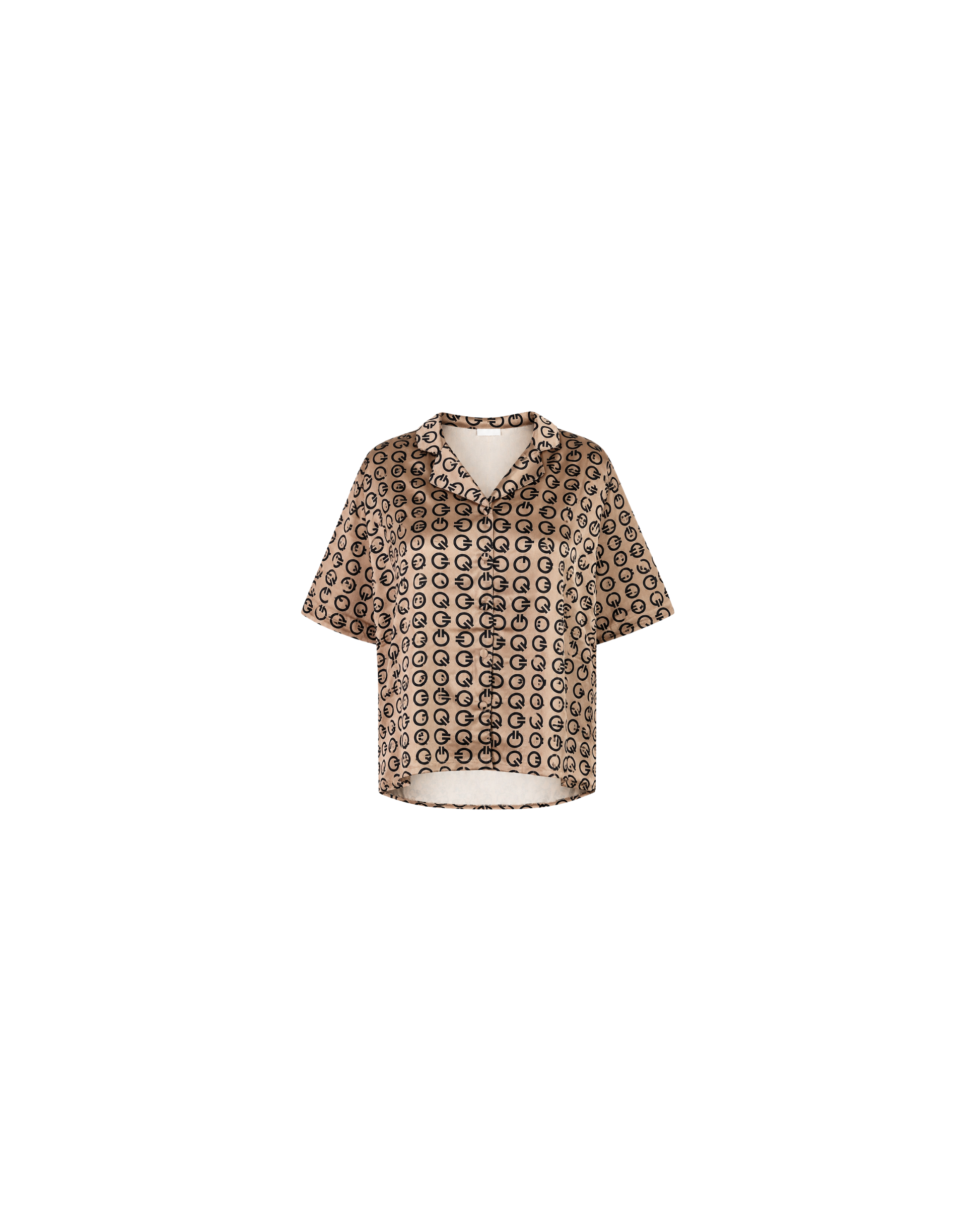 PYJAMA SATIN OVERSIZE MONOGRAMME BEIGE