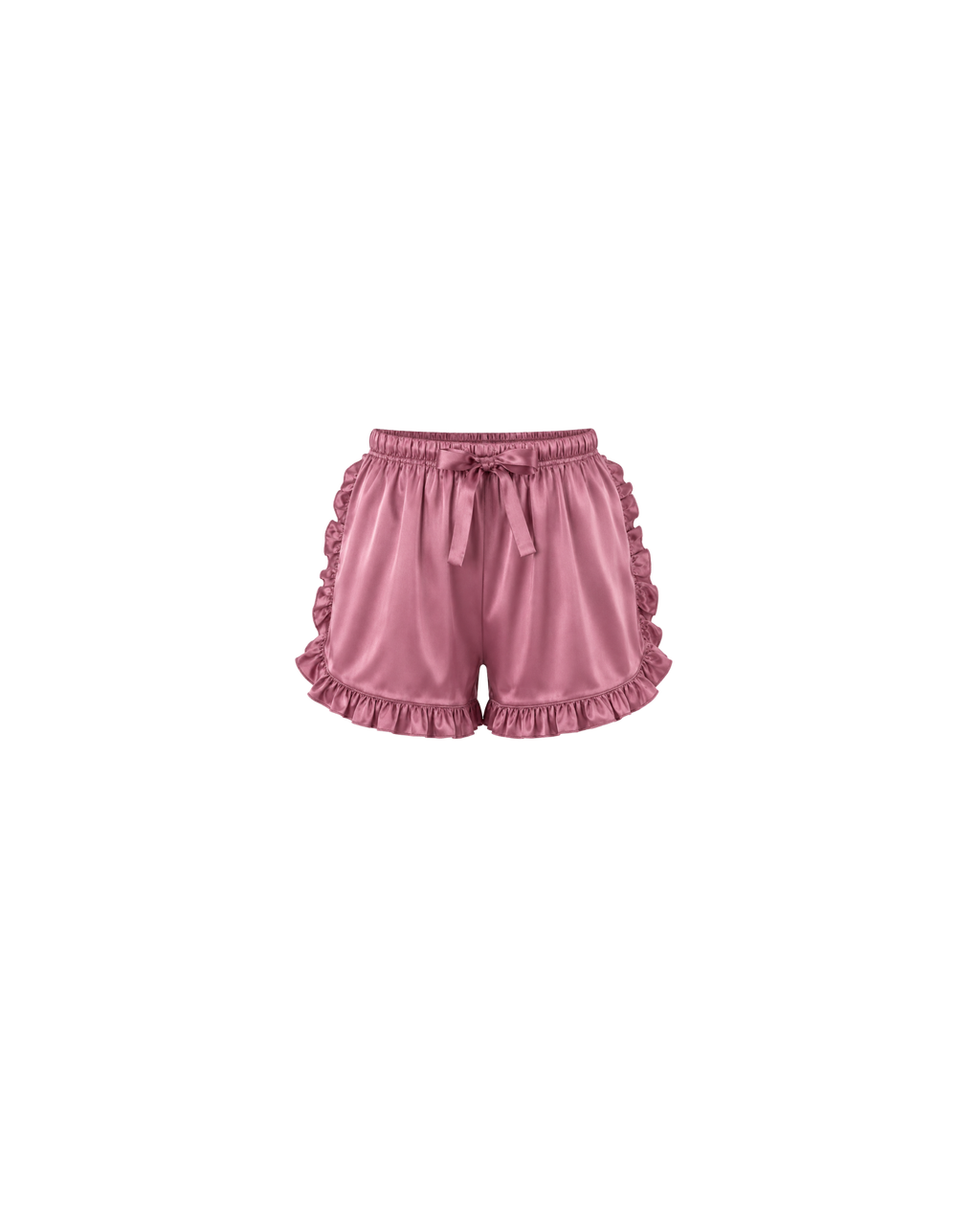 Pyjama Satin Rose Mauve Volants Chic