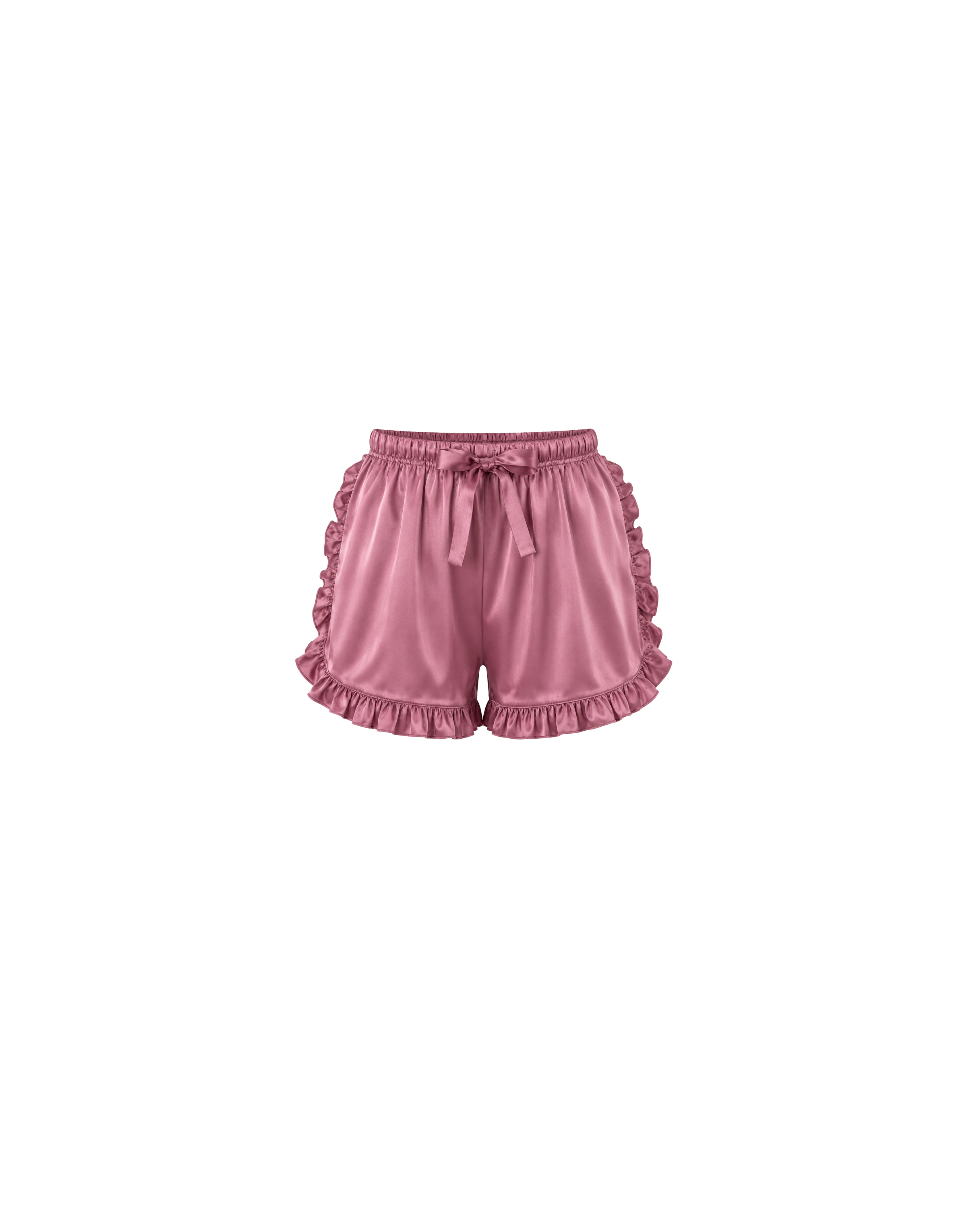 Pyjama Satin Rose Mauve Volants Chic