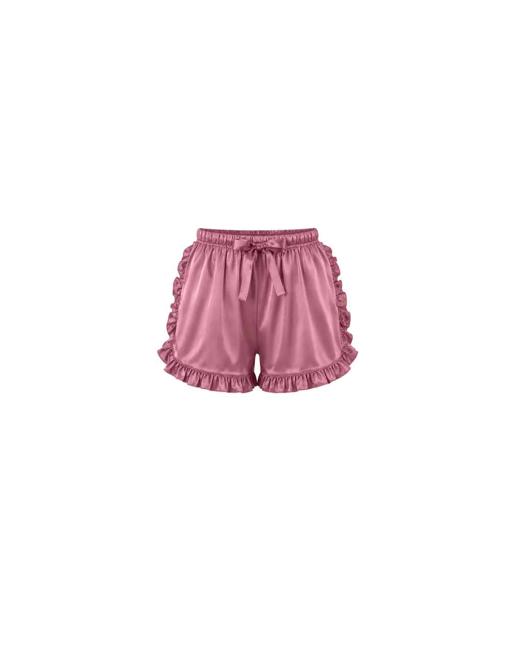 Pyjama Satin Rose Mauve Volants Chic - La Sprezzatura pyjamas