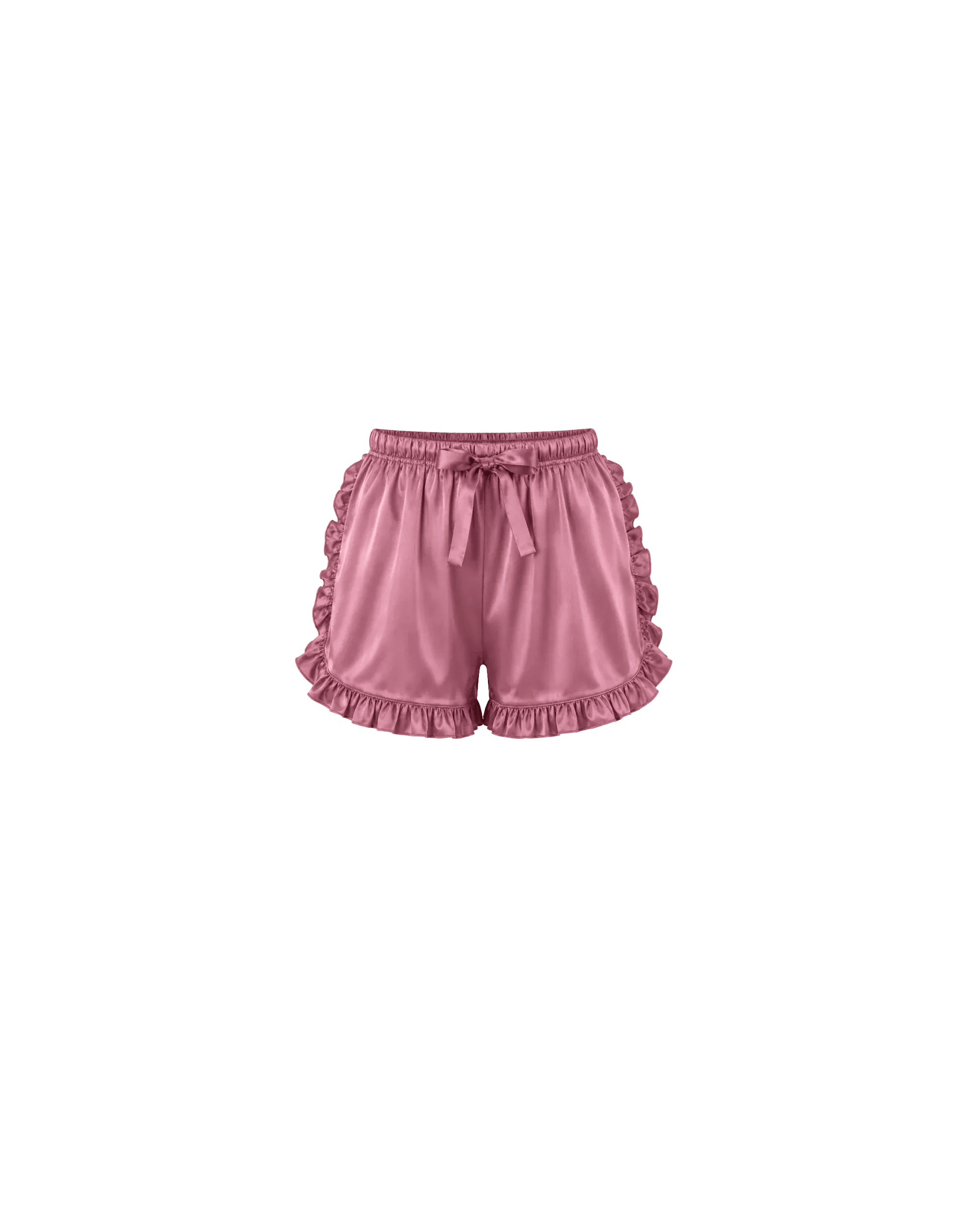 Pyjama Satin Rose Mauve Volants Chic - La Sprezzatura pyjamas