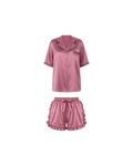 Pyjama Satin Rose Mauve Volants Chic
