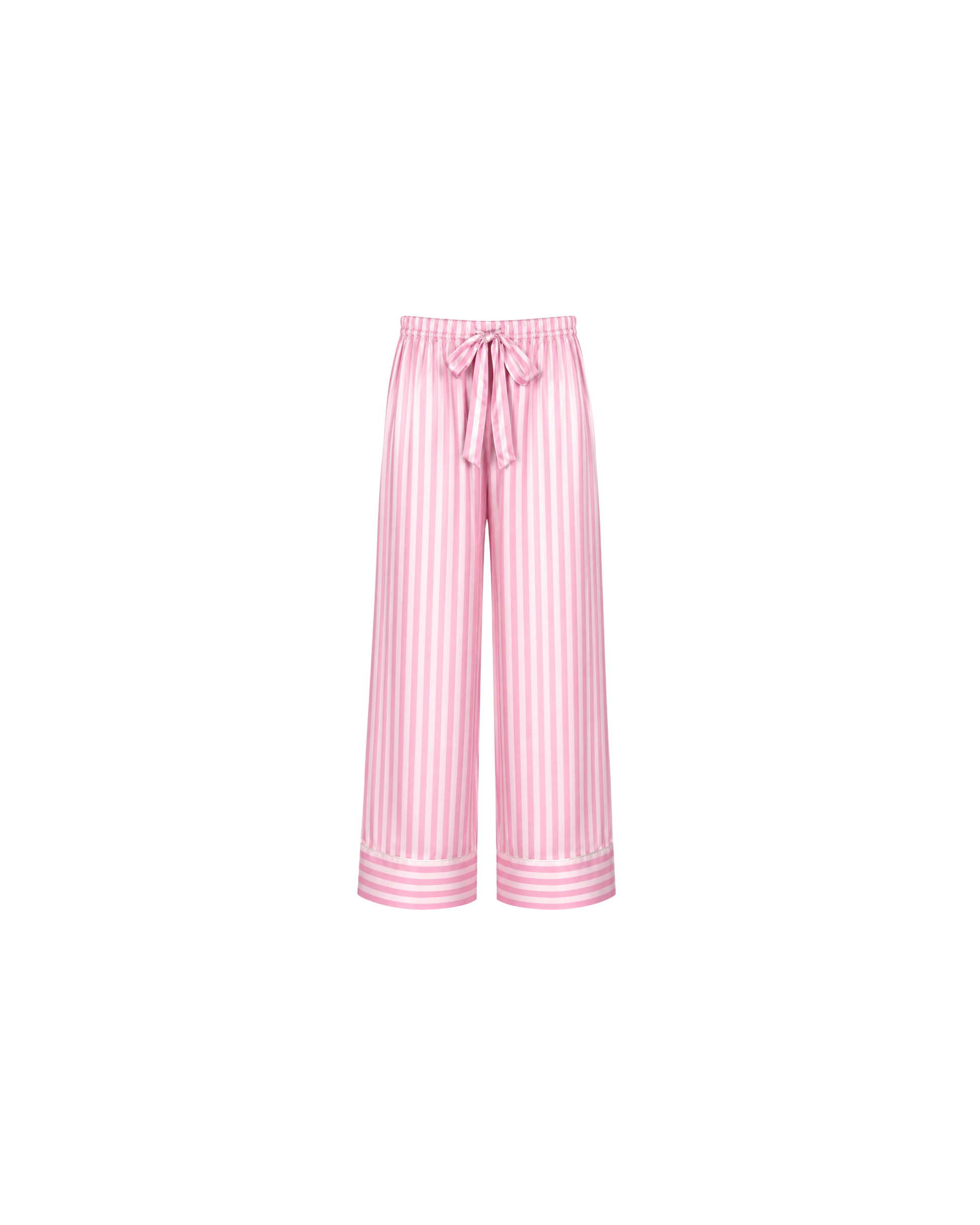 Pyjama Satin Rose Rayé Femme – Ensemble 3 Pièces Cocooning