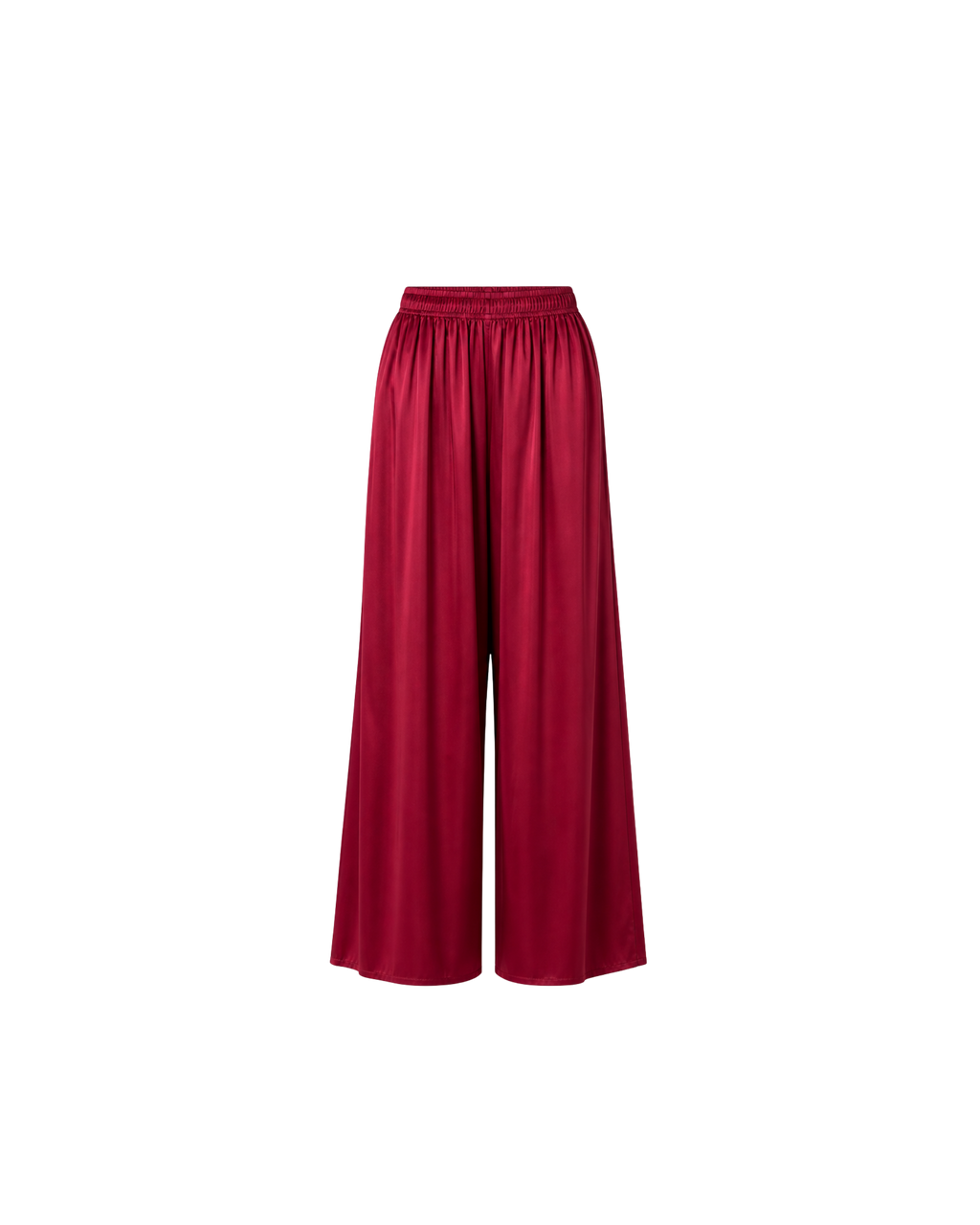 PYJAMA SATIN ROUGE BORDEAUX AVEC MANCHES TULLE – 2 PIÈCES
