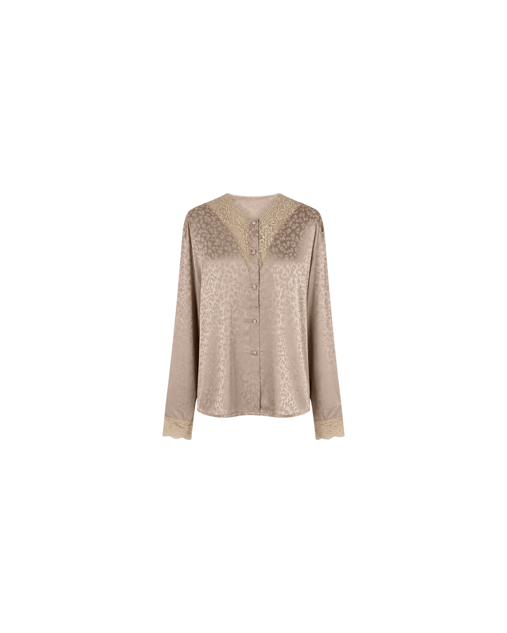 Pyjama Satin Taupe Dentelle Femme - La Sprezzatura pyjamas
