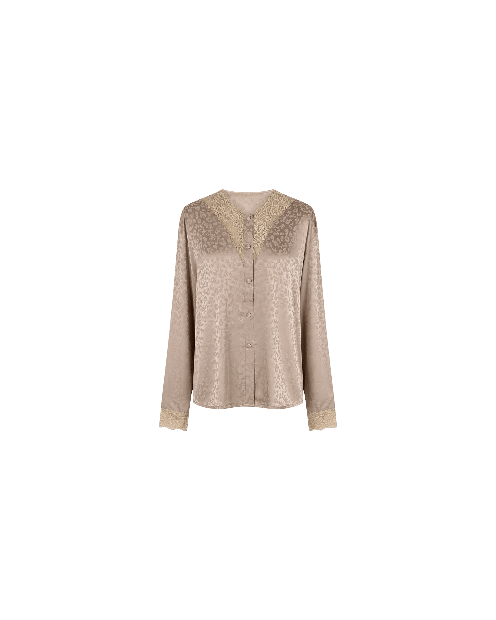 Pyjama Satin Taupe Dentelle Femme - La Sprezzatura pyjamas