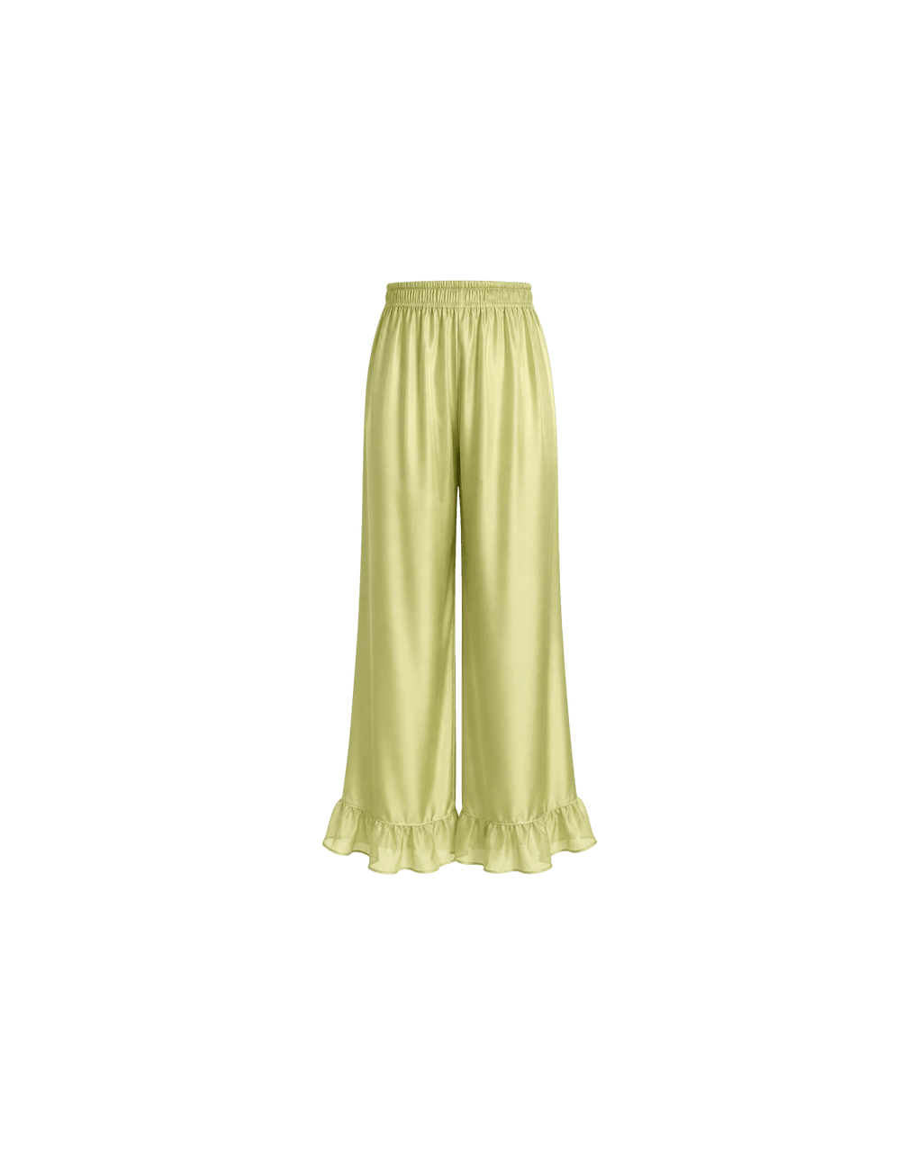PYJAMA SATIN VERT PISTACHE 3 PIÈCES – NUISETTE, PANTALON & KIMONO DENTELLE - La Sprezzatura pyjamas