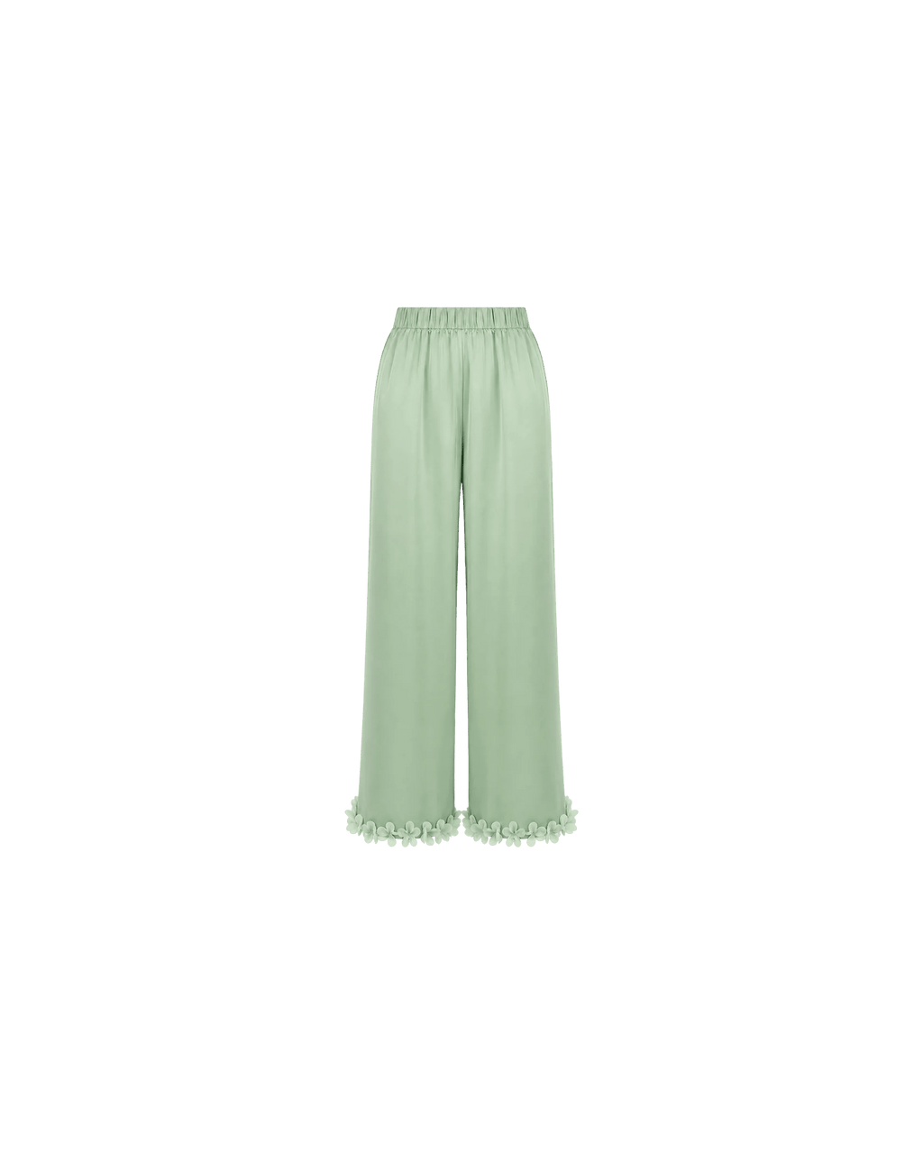 Pyjama Satin Vert Sauge Femme – Ensemble Satin Fluide à Fleurs - La Sprezzatura pyjamas
