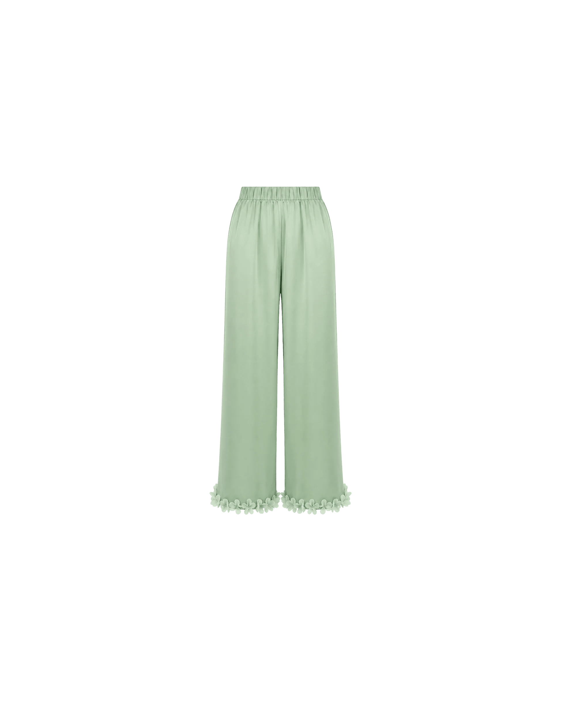 Pyjama Satin Vert Sauge Femme – Ensemble Satin Fluide à Fleurs - La Sprezzatura pyjamas