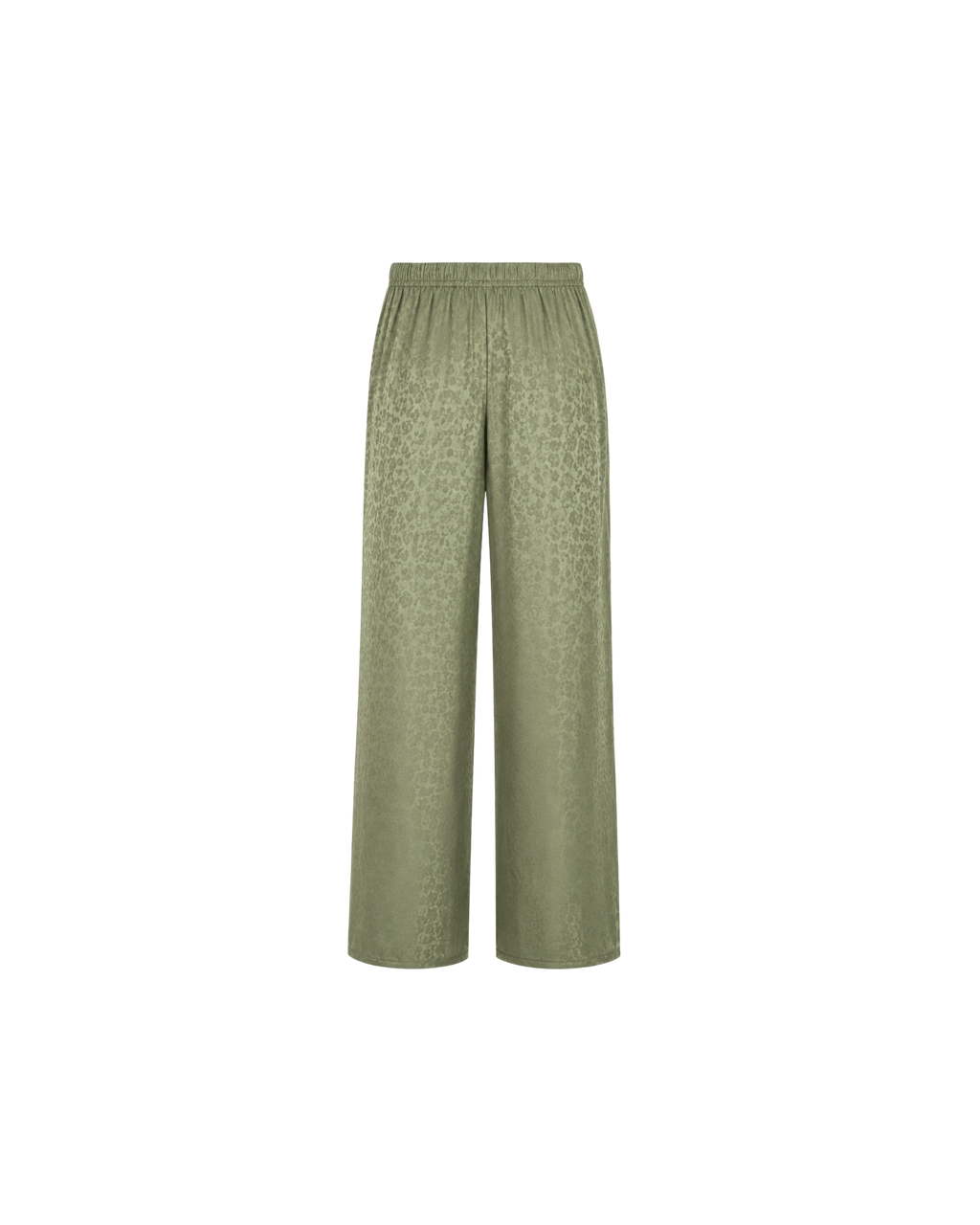 Pyjama Satin Vert Sauge Jacquard Dentelle – Ensemble Femme Élégant