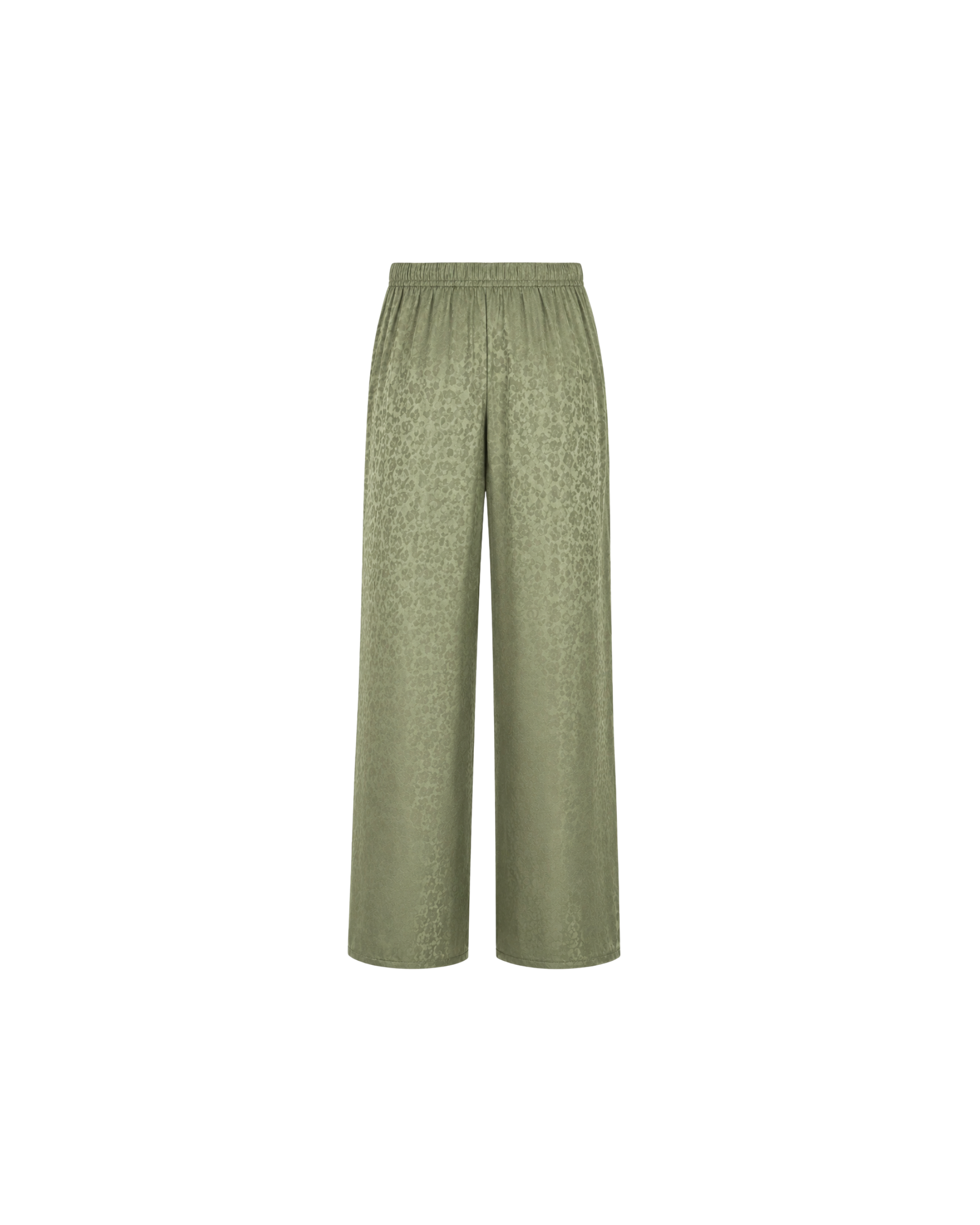 Pyjama Satin Vert Sauge Jacquard Dentelle – Ensemble Femme Élégant