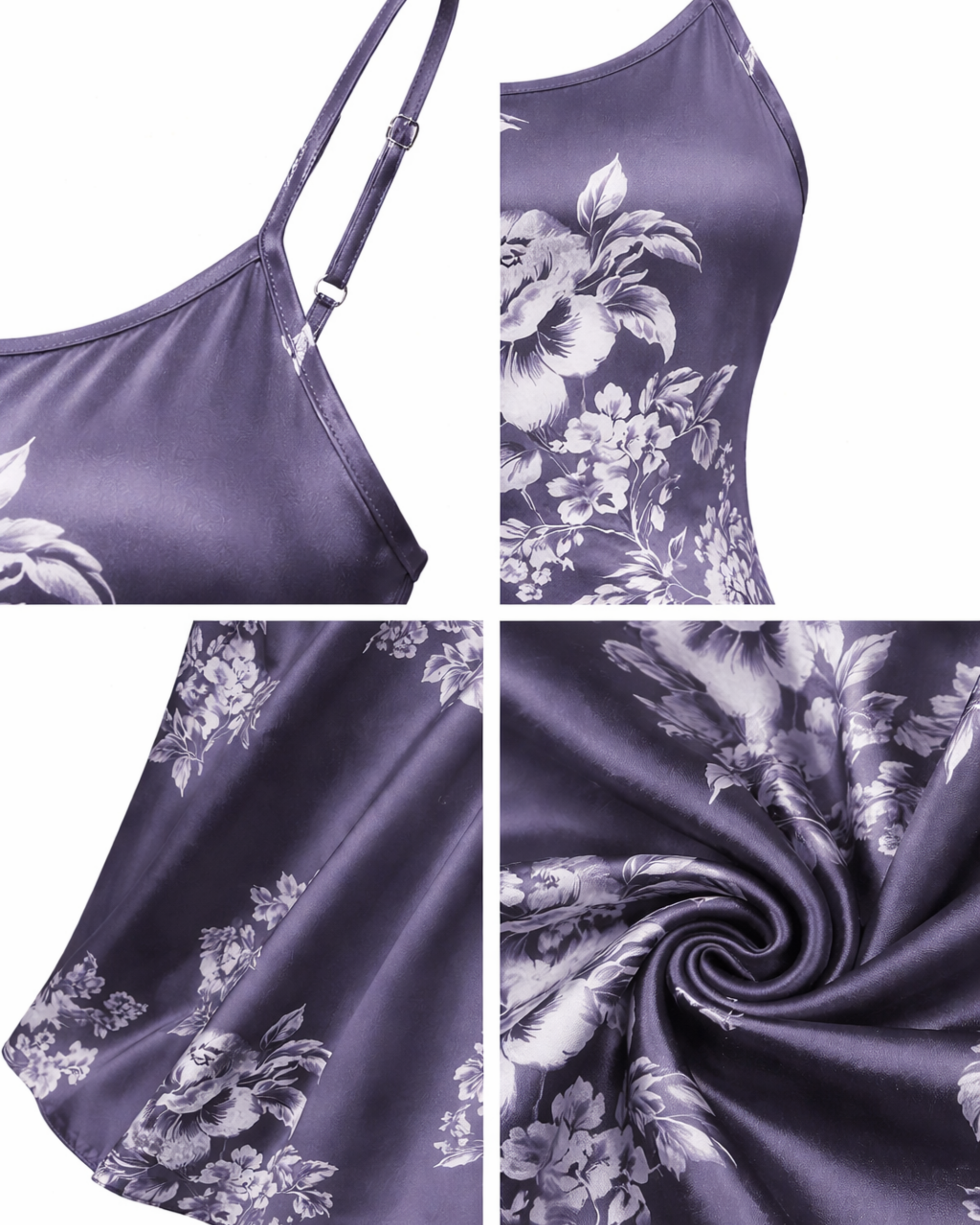 NUISETTE SATIN FLORALE BLEU NUIT