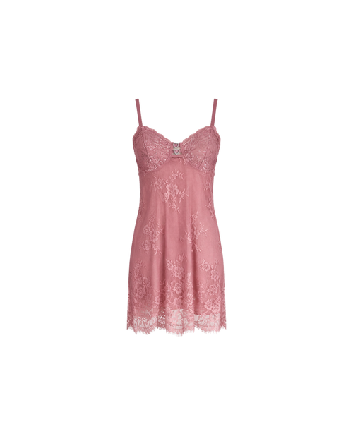 ENSEMBLE LINGERIE 3 PIÈCES ROSE POUDRÉ EN DENTELLE & TULLE