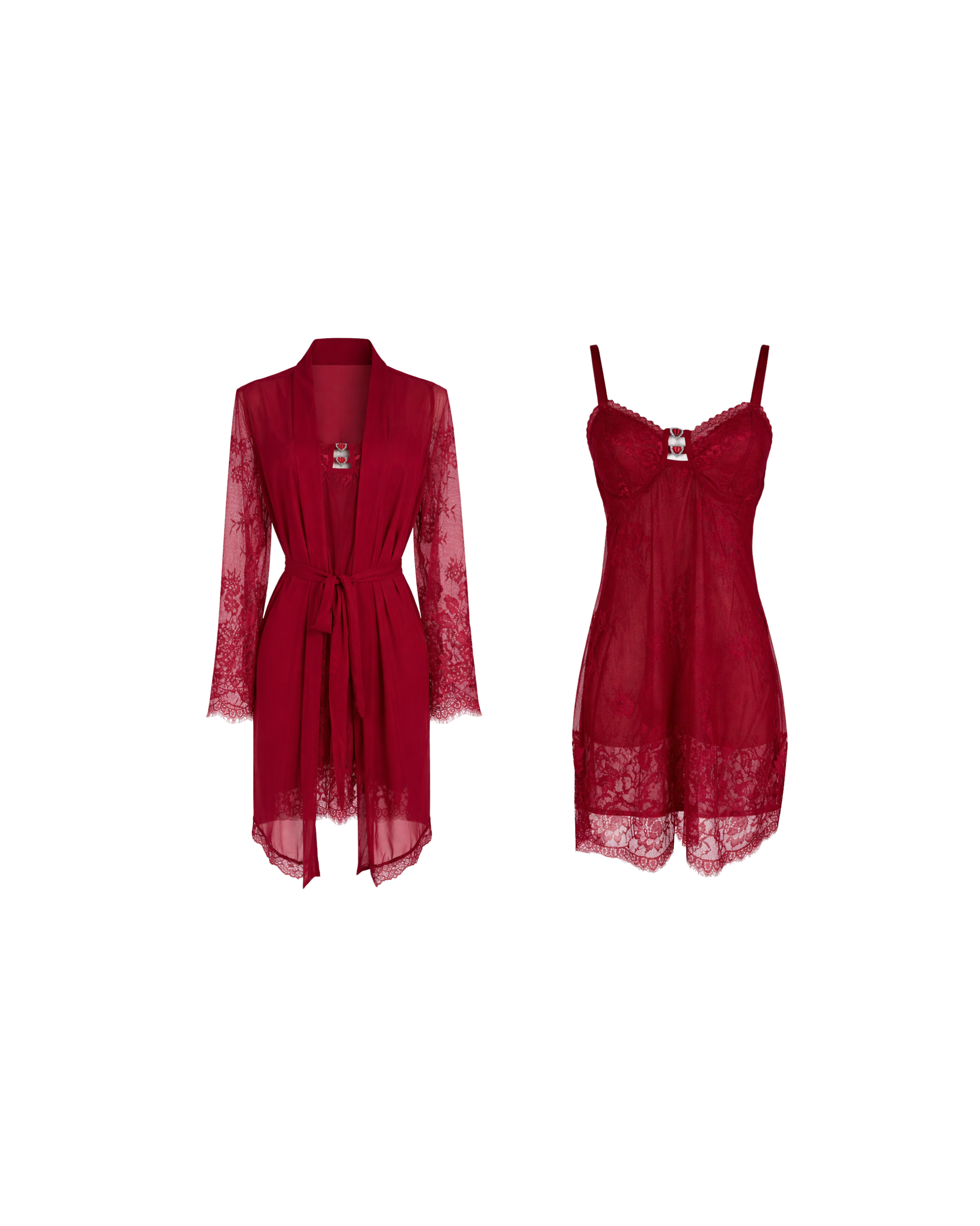 ENSEMBLE 3 PIÈCES DENTELLE BORDEAUX – LA SPREZZATURA