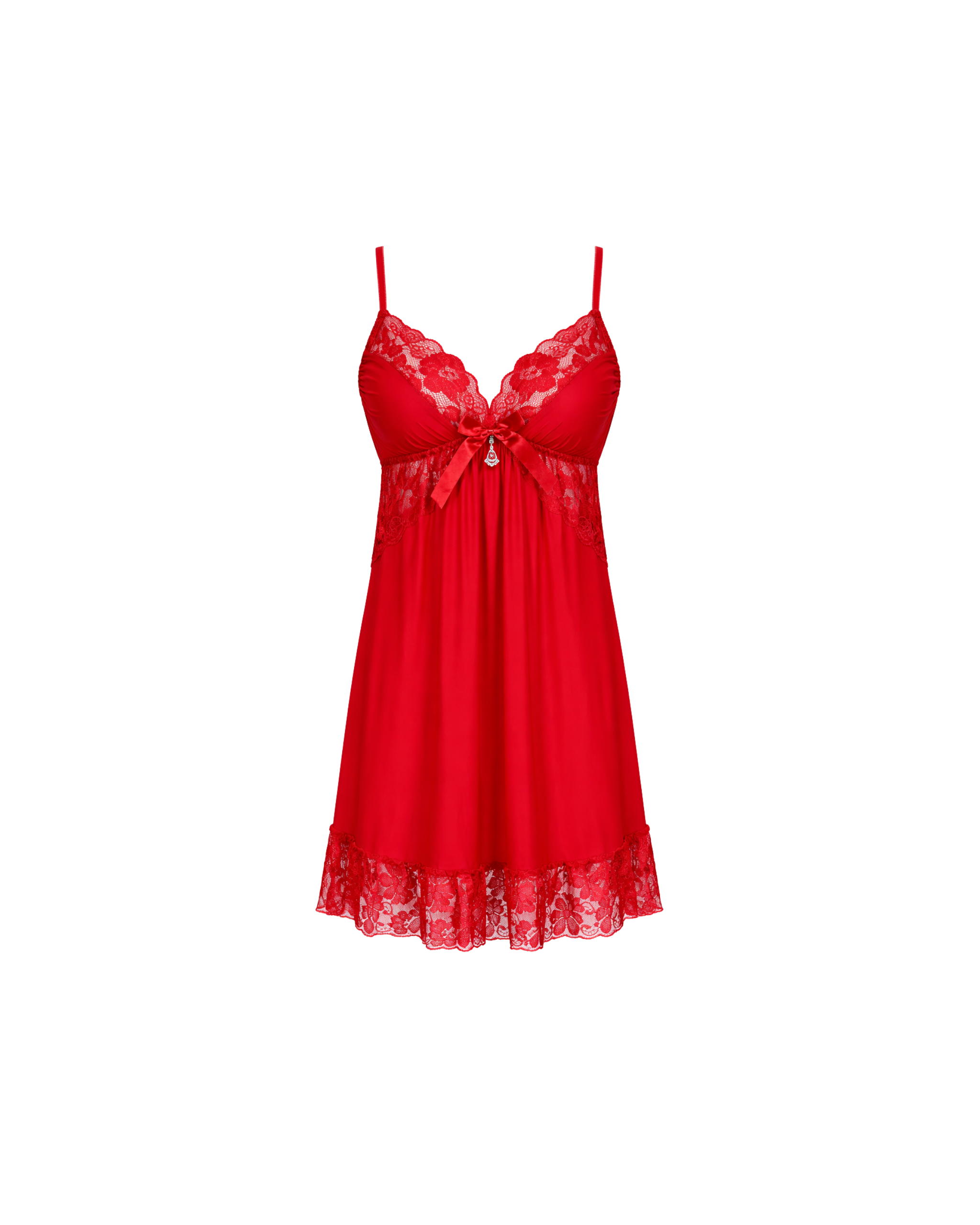 BABYDOLL ROUGE DENTELLE AVEC STRING – CHARME & ÉLÉGANCE