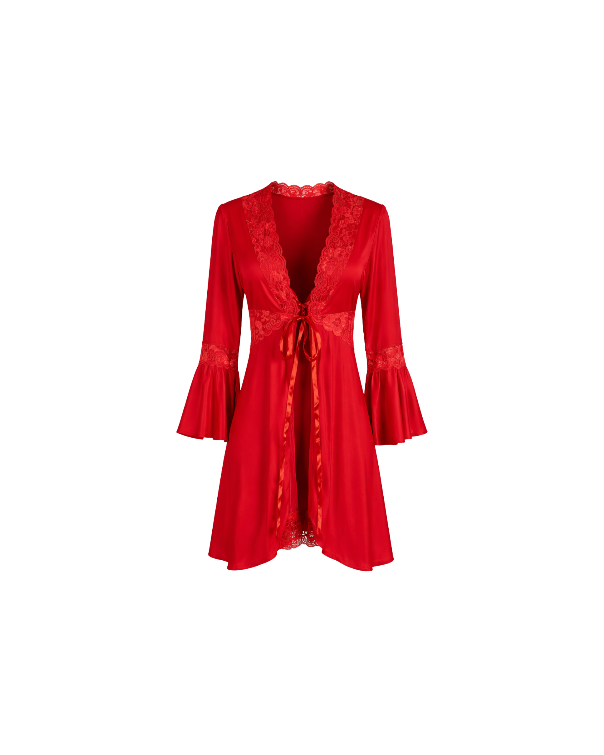 ENSEMBLE NUISETTE ROUGE 3 PIÈCES EN DENTELLE