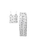 PYJAMA SATIN BLANC IMPRIMÉ PAPILLONS
