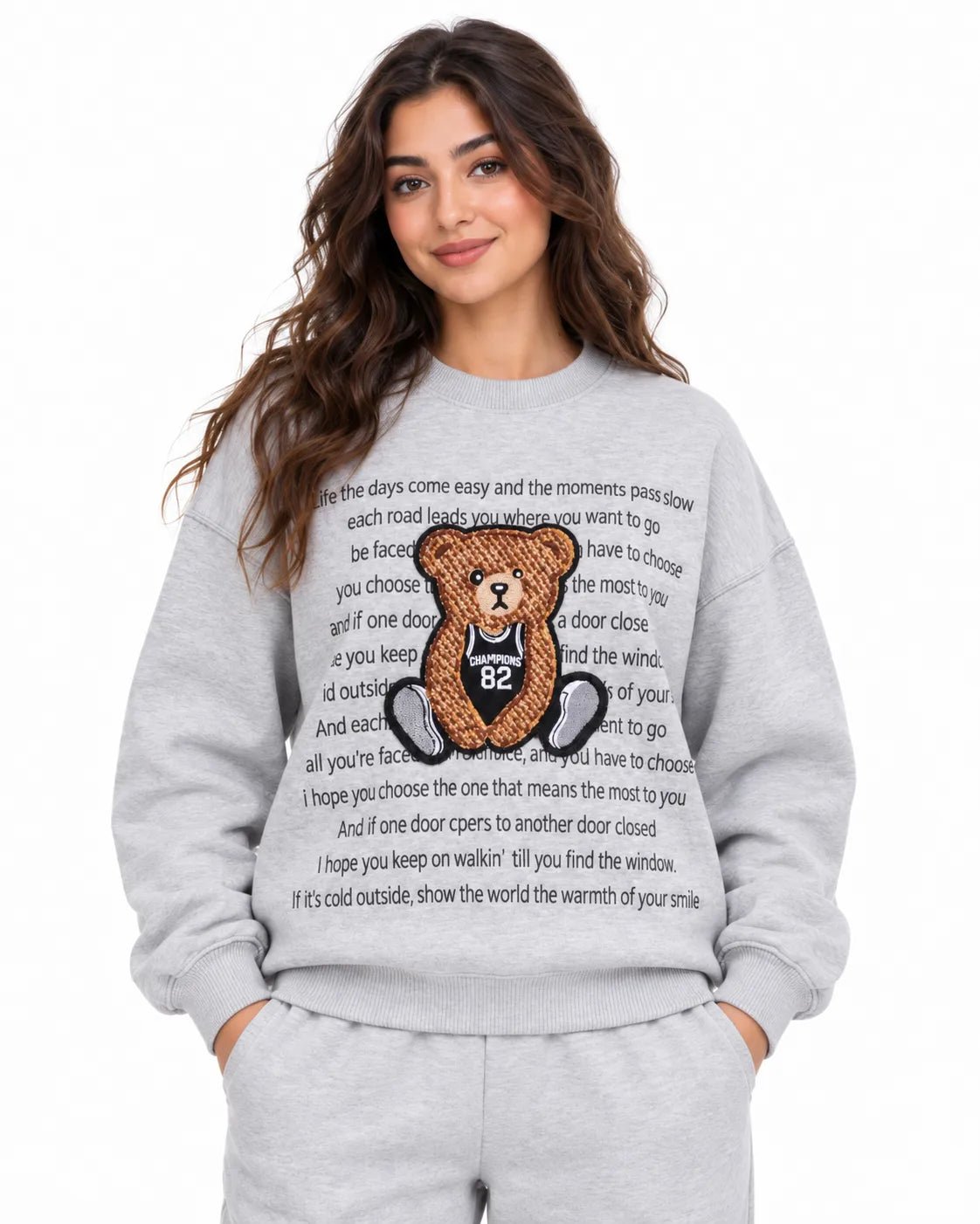 Ensemble Jogging Femme Gris Chiné Teddy 82 - La Sprezzatura pyjamas